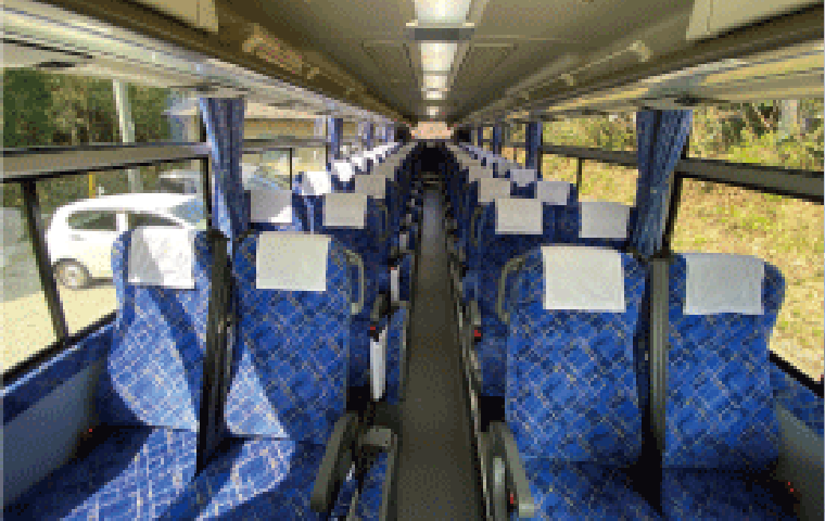 大型バス・正シート49人＋補助シート8人／平成28年製造車両 内装